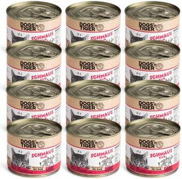 Produktbild von Dogs’n Tiger Adult Premium Nassfutter für Katzen mit 70% Rind - 12 x 200 g
