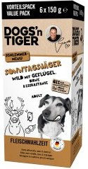 Dogs'n Tiger Dogsn Tiger Sonntagsjäger Multibox Wild &Geflügel 6x150 g – Bild 1 von 3