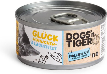 Produktbild von Dogs'n Tiger Glück Nassfutter Hühner- & Lachsfilet - 12 x 70 g