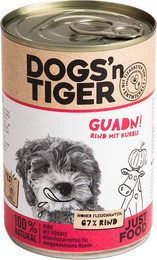 Produktbild von Dogs'n Tiger Guadn! Hundenassfutter Rind & Kürbis - 6 x 400 g