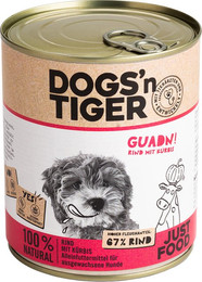 Produktbild von Dogs'n Tiger Guadn! Hundenassfutter Rind mit Kürbis - 6 x 800 g