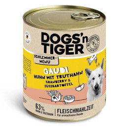 Produktbild von Dogs'n Tiger Hunde Nassfutter Gaudi Huhn & Truthahn - 6 x 800 g