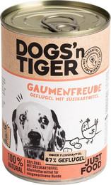 Produktbild von Dogs'n Tiger Hundenassfutter Gaumenfreude Geflügel mit Süßkartoffel - 6 x 400 g