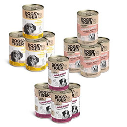 Produktbild von Dogs’n Tiger Junior Hundefutter Nassfutter Welpen Geflügel & Lamm - 12 x 400 g