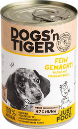Produktbild von Dogs'n Tiger Junior Nassfutter Huhn & Süßkartoffel - 12 x 400 g