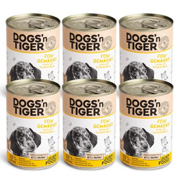Produktbild von Dogs’n Tiger Junior Welpen Premium Nassfutter mit 67% Huhn - 6 x 400 g