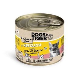 Produktbild von Dogs'n Tiger Katzen Nassfutter Herzlich Huhn & Rinderherzen - 12 x 200 g