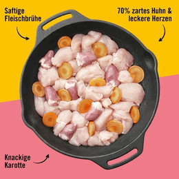 Produktbild von Dogs'n Tiger Katzen Nassfutter Herzlich Huhn & Rinderherzen - 6 x 400 g