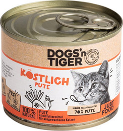 Produktbild von Dogs'n Tiger Katzennassfutter Köstlich Pute - 6 x 200 g