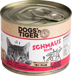 Produktbild von Dogs'n Tiger Katzennassfutter Schmaus Rind mit Leinöl & Katzenminze - 6 x 200 g