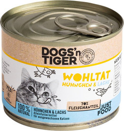Produktbild von Dogs'n Tiger Katzennassfutter Wohltat Huhn & Lachs - 6 x 200 g