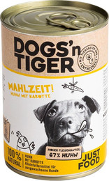 Produktbild von Dogs'n Tiger Mahlzeit! Hundenassfutter mit Huhn & Karotte - 6 x 400 g