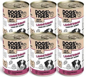 Produktbild von Dogs'n Tiger Monoprotein Lammfromm Welpen Nassfutter - 6 x 400 g