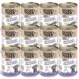 Produktbild von Dogs'n Tiger Monoprotein Sattelfest Pferd & Kartoffel Adult Hundenassfutter - 12 x 400 g