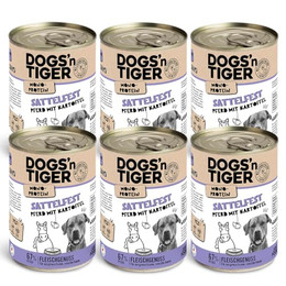 Produktbild von Dogs'n Tiger Monoprotein Sattelfest Pferd & Kartoffel Adult Hundenassfutter - 6 x 400 g