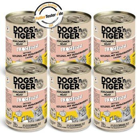 Dogs'n Tiger Schlemmermenü Frohsinn Katzennassfutter mit Huhn und Kürbis - 6 x 400 g – Bild 1 von 3