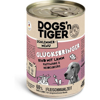 Produktbild von Dogs'n Tiger Schlemmermenü für Hunde Rind mit Lamm, Pastinake & Heidelbeere - 6 x 400 g