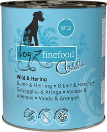 Produktbild von dogz finefood No. 12 Wild & Hering 12x800g