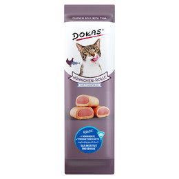 Produktbild von Dokas Hühnchen-Rolle mit Thunfisch für Katzen - 32 x 10 g