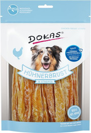 Produktbild von DOKAS Hühnerbrust in Streifen Hundesnack 8 x 250 Gramm