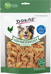 Produktbild von DOKAS Hühnerbrust in Stückchen Hundesnack Sparpaket 9 x 200 Gramm
