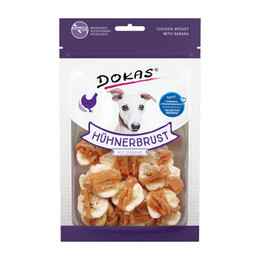 Produktbild von Dokas Hühnerbrust mit Banane Hundesnack - 8 x 70 g