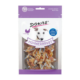 Produktbild von Dokas Hunde Snack Hühnerbrust mit Fisch - 8 x 70 g