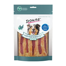 Produktbild von Dokas Hunde Snack Hühnerbrustfilet mit Ente - 8 x 220 g