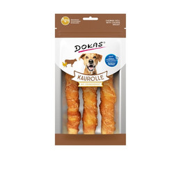 Produktbild von Dokas Hunde Snack Kaurolle mit Hühnerbrust Medium - 6 x 150 g