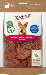 Produktbild von DOKAS Kaninchen 7 x 100 Gramm Hundesnacks Rippen getrocknet