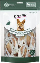 Produktbild von Dokas Kaninchenohren mit Fell getrocknet - 7 x 100 g