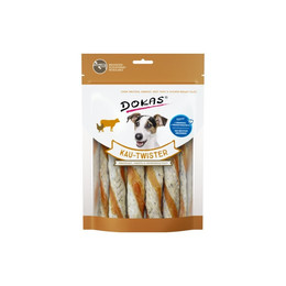 Produktbild von Dokas Kau-Twister Rinderhaut, Pansen & Hühnerbrust - 9 x 200 g