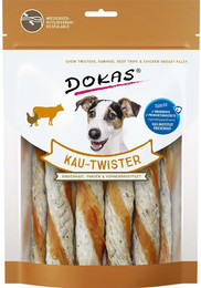 Produktbild von Dokas Kau-Twister Rinderhaut, Pansen & Hühnerbrustfilet - 9 x 200 g
