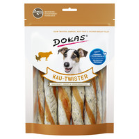 Produktbild von Dokas Kau-Twister Rinderhaut, Pansen & Hühnerbrustfilet - 9 x 200 g