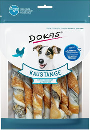 Produktbild von DOKAS Kaustange mit Hühnerbrust und Fisch Hundekauartikel 10 x 170 Gramm