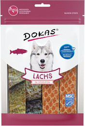 Produktbild von DOKAS Lachs in Streifen Hundesnacks 8 x 100 Gramm