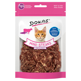 Produktbild von Dokas Mini-Steaks mit Rind & Fisch - 10 x 25 g