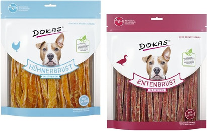 Produktbild von DOKAS Snack-Mix Fleisch-Streifen 2x500g Hundesnack