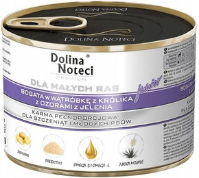 Produktbild von DOLINA NOTECI Premium Junior für kleine Hunderassen mit Kaninchenleber und Hirschzungen - 185 g