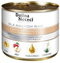 Produktbild von DOLINA NOTECI Premium Nassfutter kleine Rassen mit Gans, Kartoffeln und Apfel - 185 g