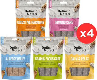 Produktbild von DOLINA NOTECI Smart Chews Mix Geschmacks Unterstützung bei Stressabbau, kognitiver Funktion, Verdauung, Nahrungsmittelallergien, Immunsystem, getrocknete Hundeleckerlis 20x100g