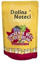 Produktbild von DOLINA NOTECI Superfood Huhn, Rind, Kabeljau 85g Nassfutter für Katzen