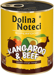 Produktbild von Dolina Noteci Superfood Känguru und Rind Nassfutter für Hunde - 6 x 800 g