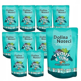 Produktbild von Dolina Noteci Superfood Nassfutter für Katzen mit Forelle und Thunfisch - 10 x 85 g