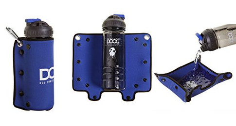 Produktbild von DOOG Wasserflasche mit Napf blau - 600 ml