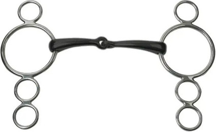 Produktbild von Doppelt gebrochenes Gebiss für Pferde JP Korsteel Ring Dutch Gag Bit