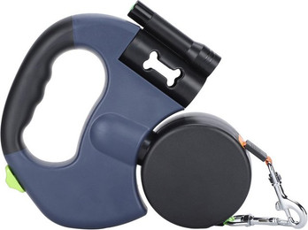 Produktbild von Doppelte Haustier-Gehleine Einziehbare Hunde-Reflexleine mit LED-Taschenlampe - 3 m