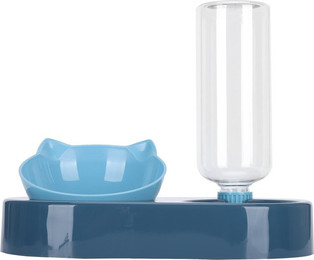 Produktbild von Doppelte Katzennäpfe mit automatischem Wasserspender - 500 ml