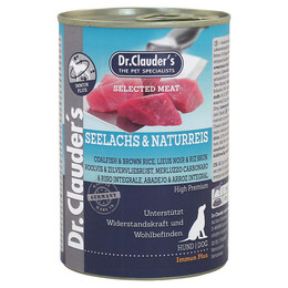 Produktbild von Dr Clauder Nassfutter für Hund Selected Meat Seelachs und Naturreis - 6 x 400 g