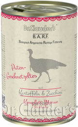 Produktbild von Dr.Clauder´s B.A.R.F. Komplett Menue 400 Gramm Hundenassfutter 6 x 400 Gramm Putengeschnetzeltes